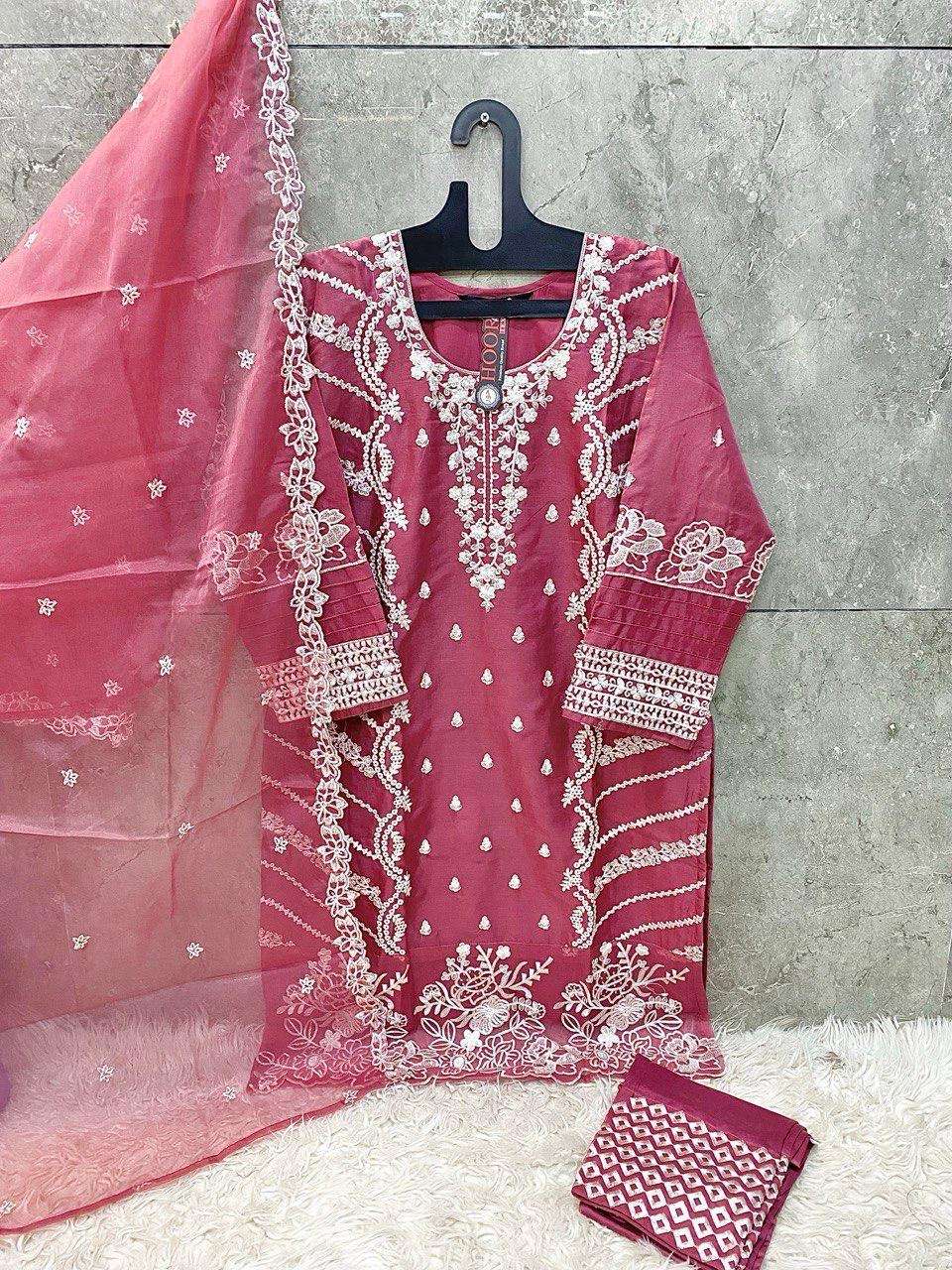 Hoor tex hf-156 A to D designer heavy organza wholesale suit