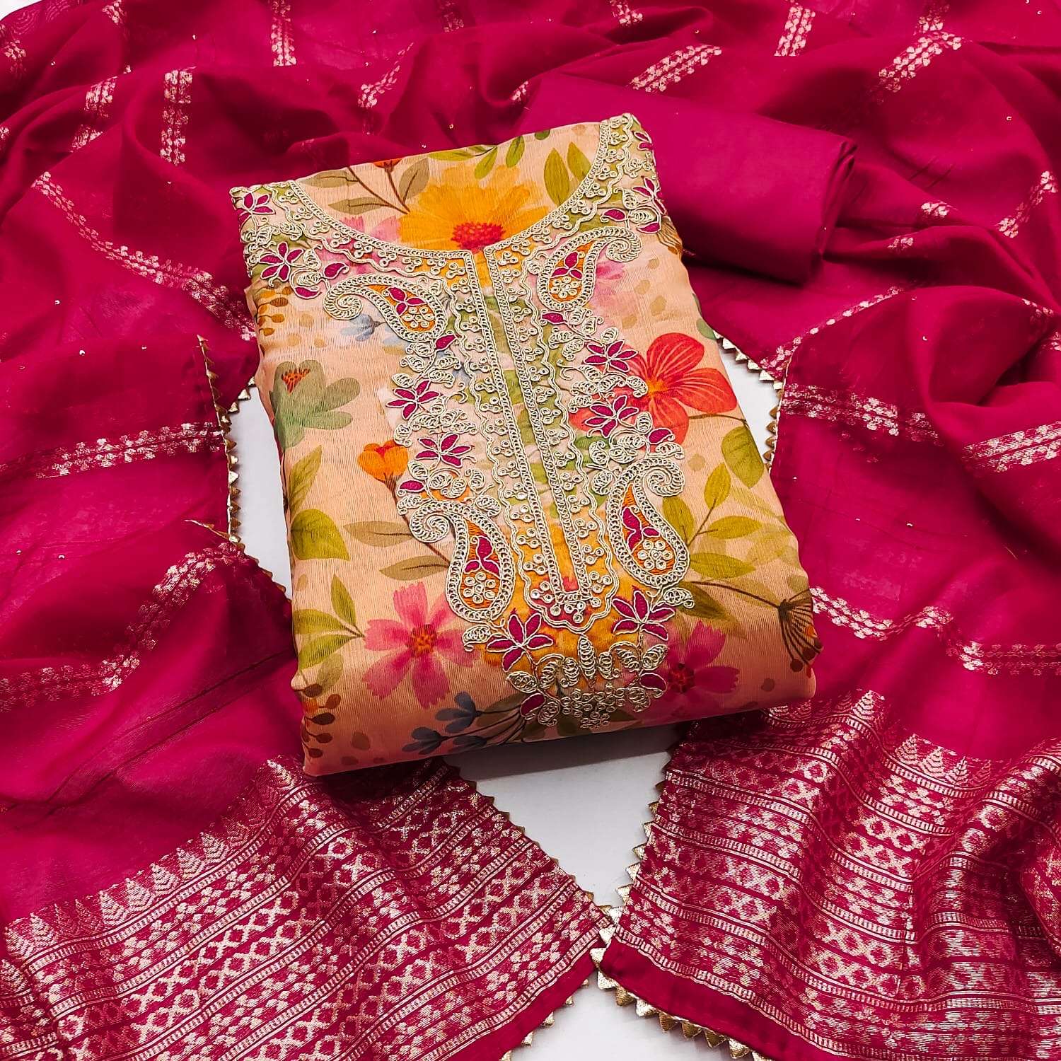 Jivora designer simmer silk digital wholesale suit