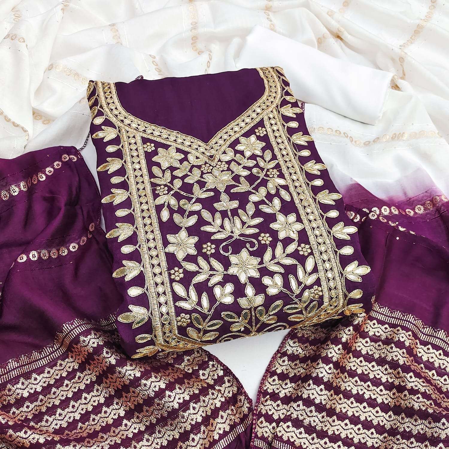 Jivora designer vichitra silk gota patti wholesale suit
