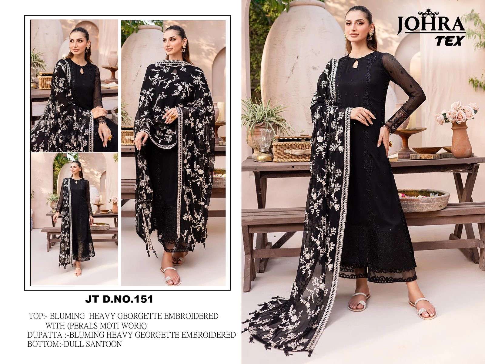 Johra tex jt-151 designer heavy blooming georgette wholesale suit