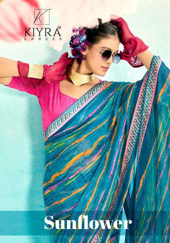 Kiyra sunflower series 1001-1006 georgette wholesale saree
