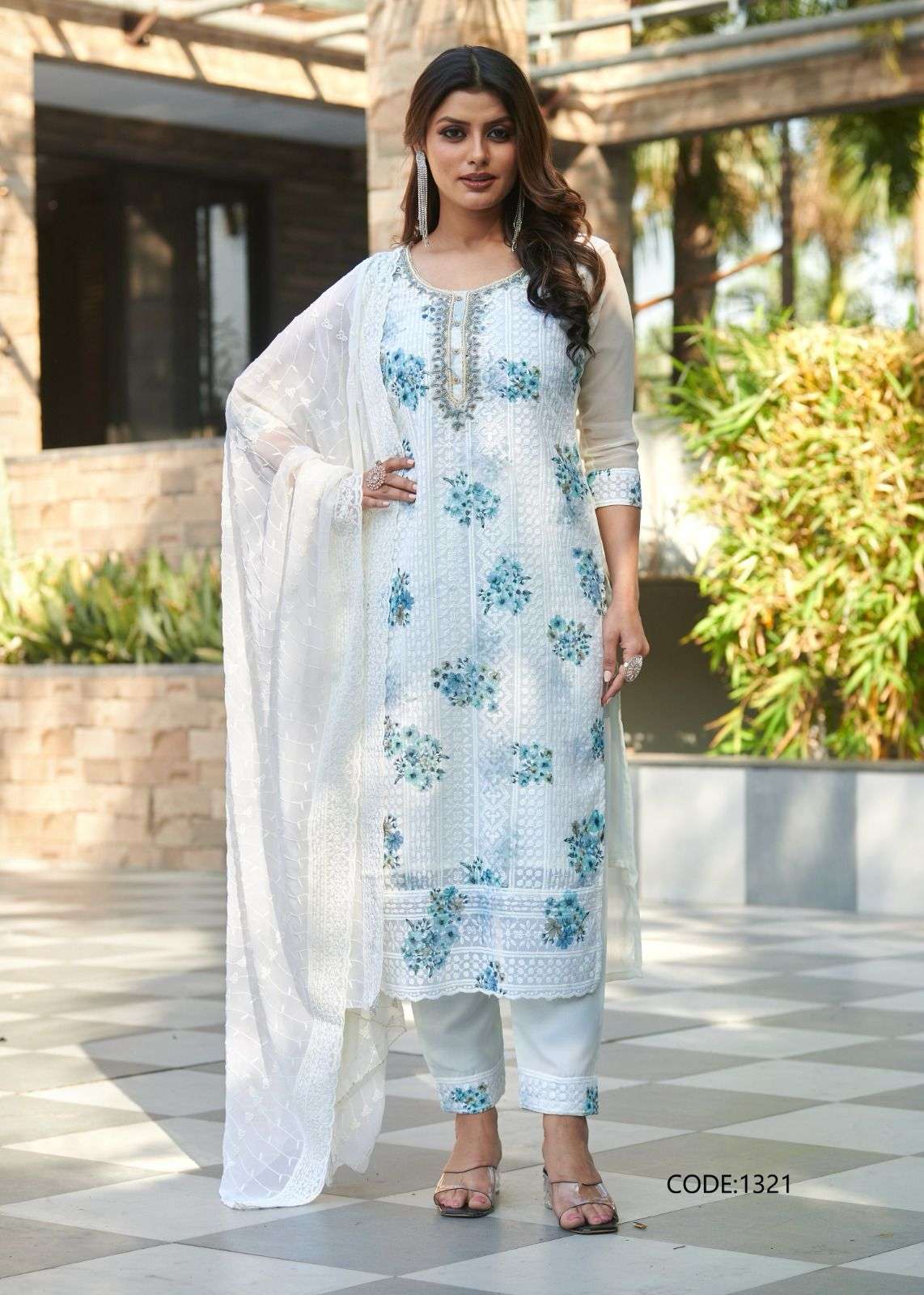 KUMB SOFTY TOP DIGITAL HEAVY GEORGETTE wholesale suit 
