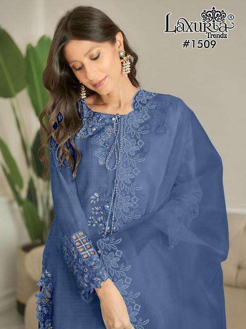 Laxuria trendz 1509 fancy slub wholesale suit