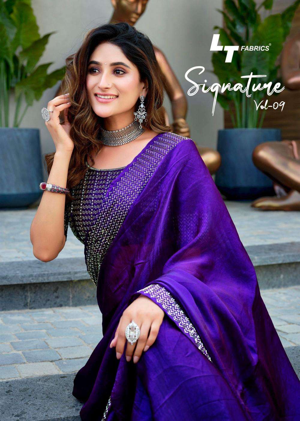 Lt fashion signature vol 9 series 901-906 malai silk wholesale saree