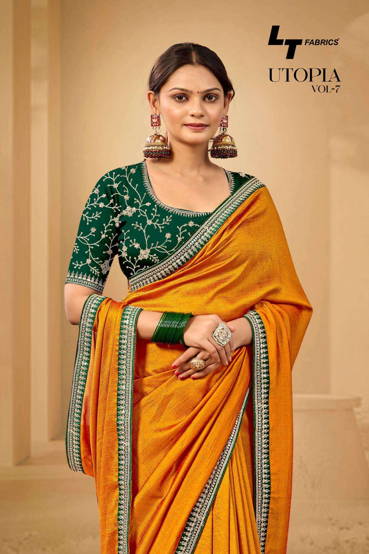 Lt fashion utopia vol 7 series 701-706 malai silk wholesale saree