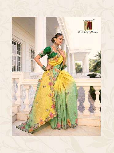 M n saree shahi poshak vol 3 series 7801-7809 crape jacquard wholesale saree