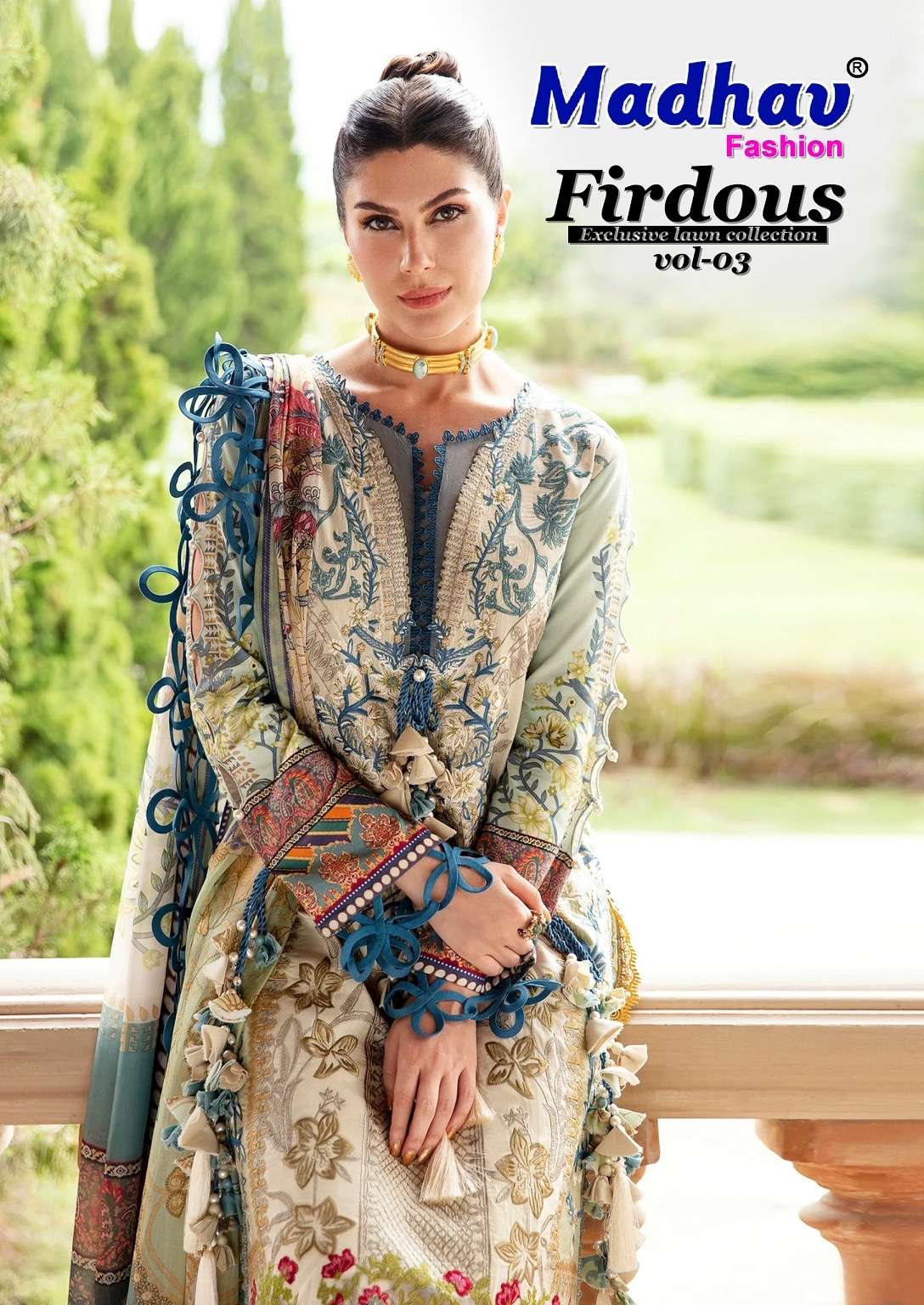 Madhav firdous vol-3 series 3001-3006 cotton wholesale suit
