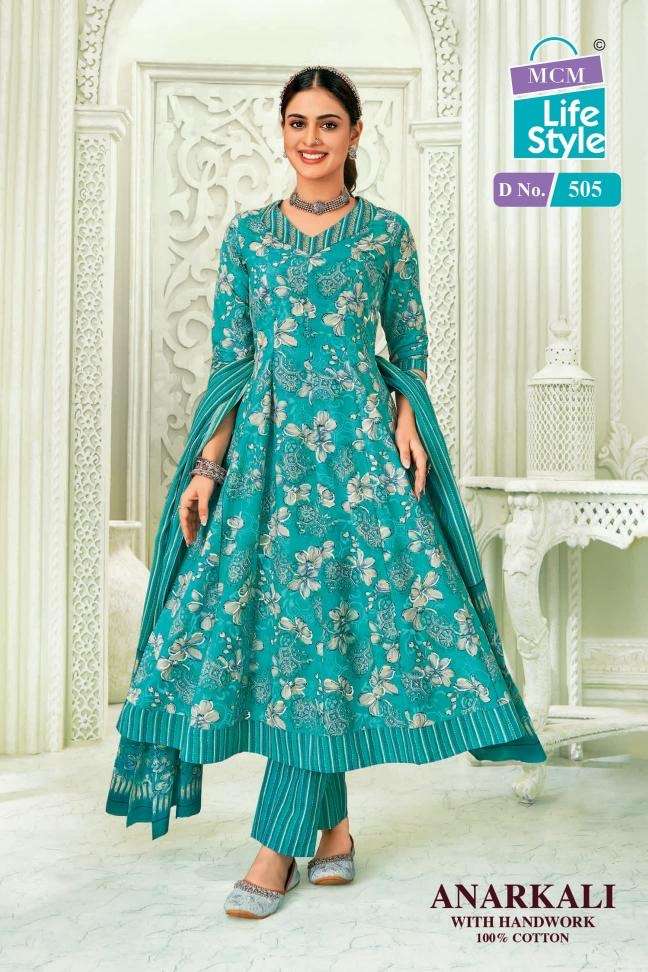 Mcm Lifestyle anarkali vol 5 series 501-510 cotton wholesale suit