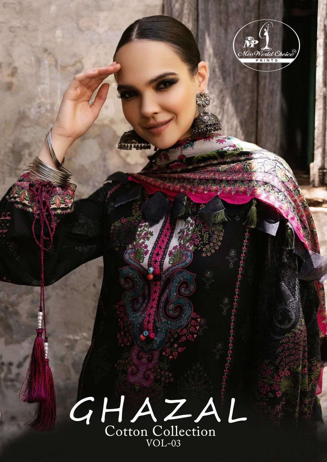 Miss world gazal vol 3 series 3001-3006 cotton wholesale suit