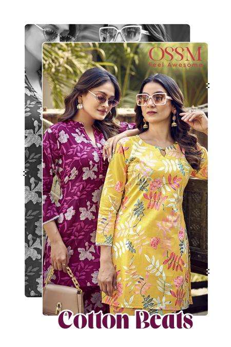 Ossm cotton beats series 1001-1006 cotton print co-ord sets