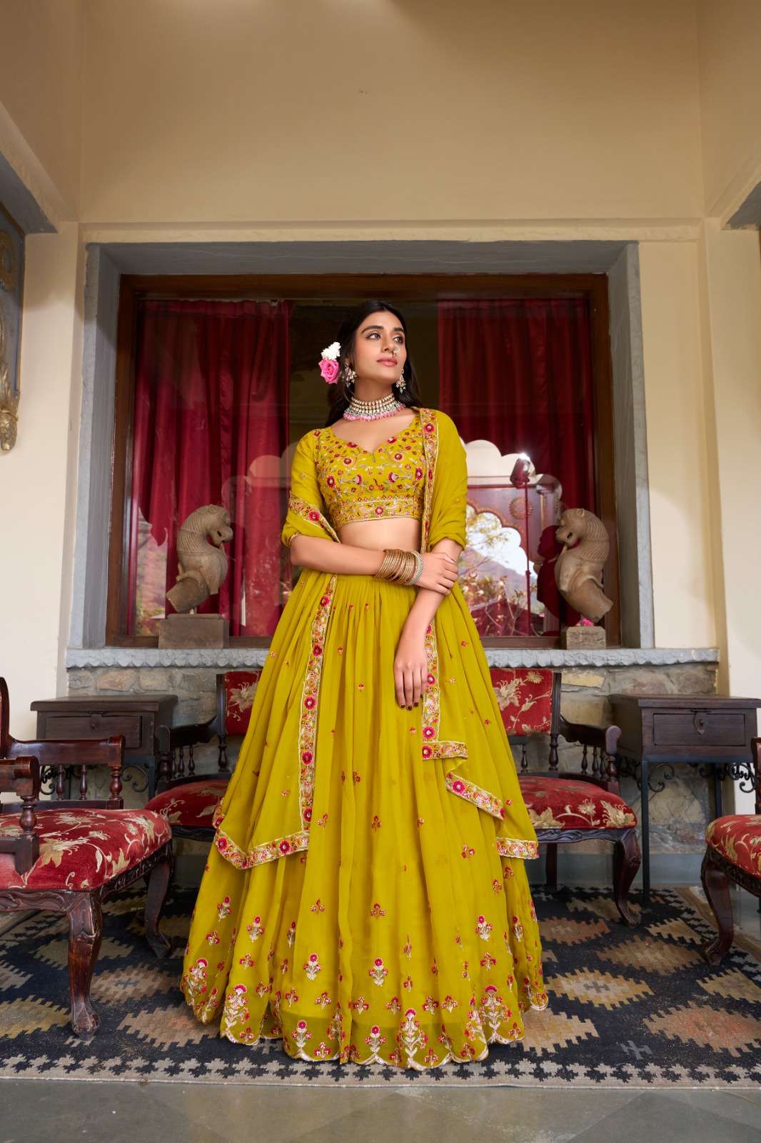 PRITISHA Georgette Sequins and Thread Embroidery Work wholesale lehenga