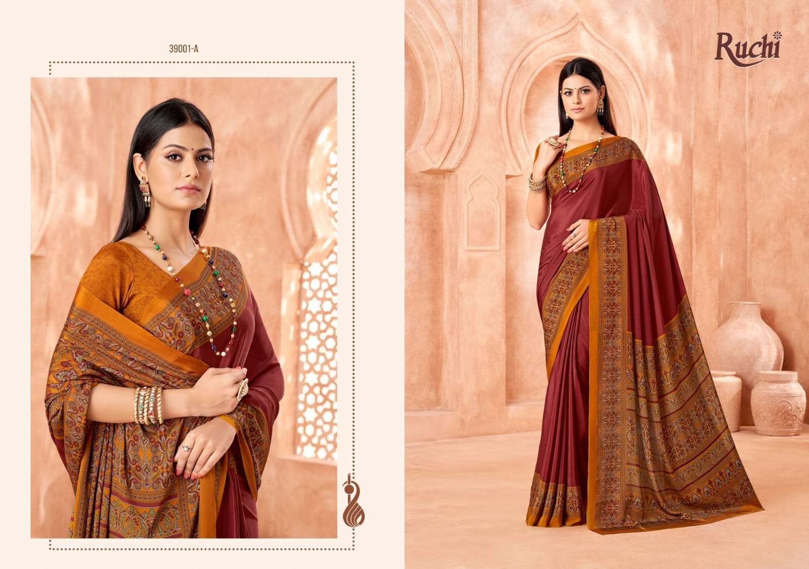 Ruchi vivanta silk series 39001-39003 silk crape wholesale saree