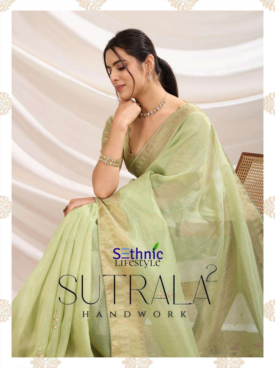 Sethnic lifestyle sutrala vol 2 series 80001-80004 tissue linen wholesale saree