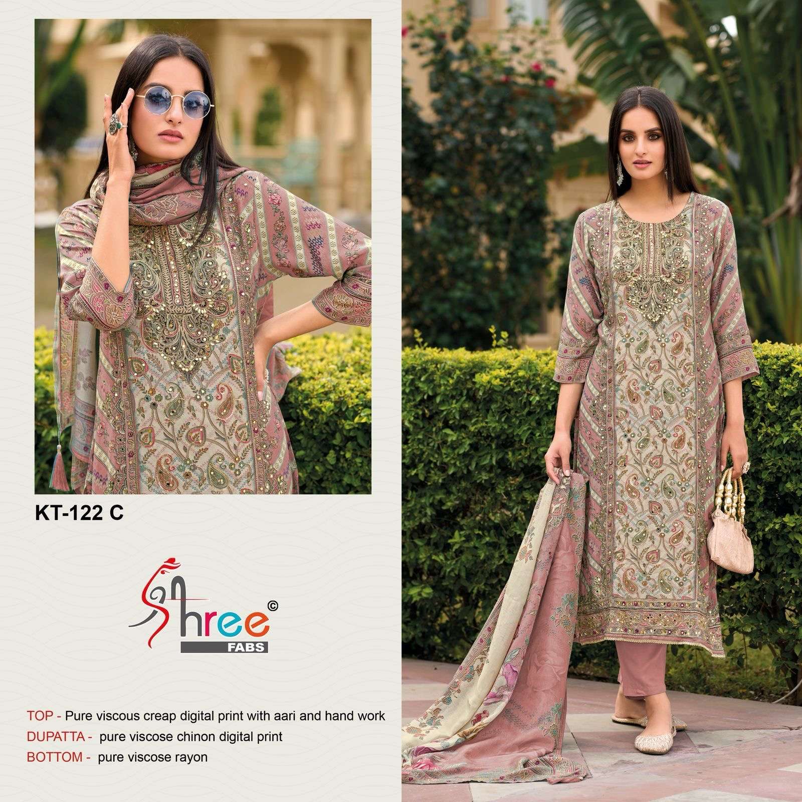 Shree fab kt-122 designer pure viscose wholesale suit