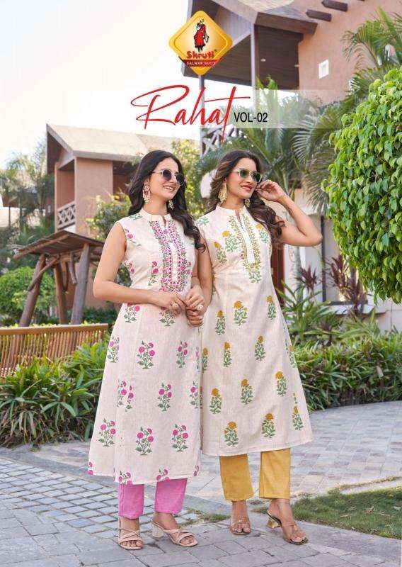 shruti suit rahat vol 2 VISCOSE COTTON kurti with bottom 