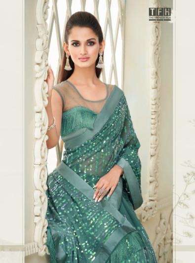 Tfh sparkle 7200-6400 series fancy wholesale saree