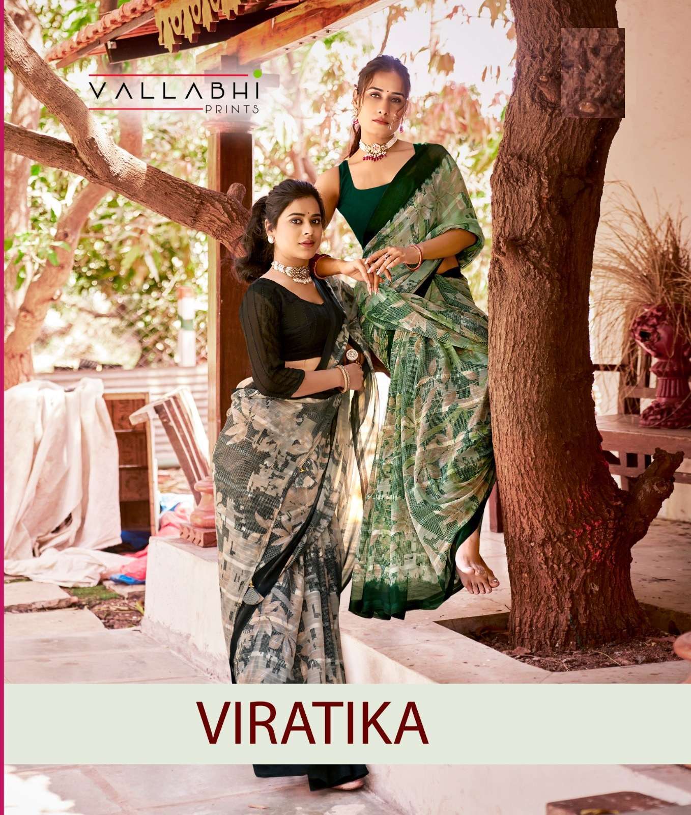 Vallabhi prints viratika series 32631-32636 georgette wholesale saree