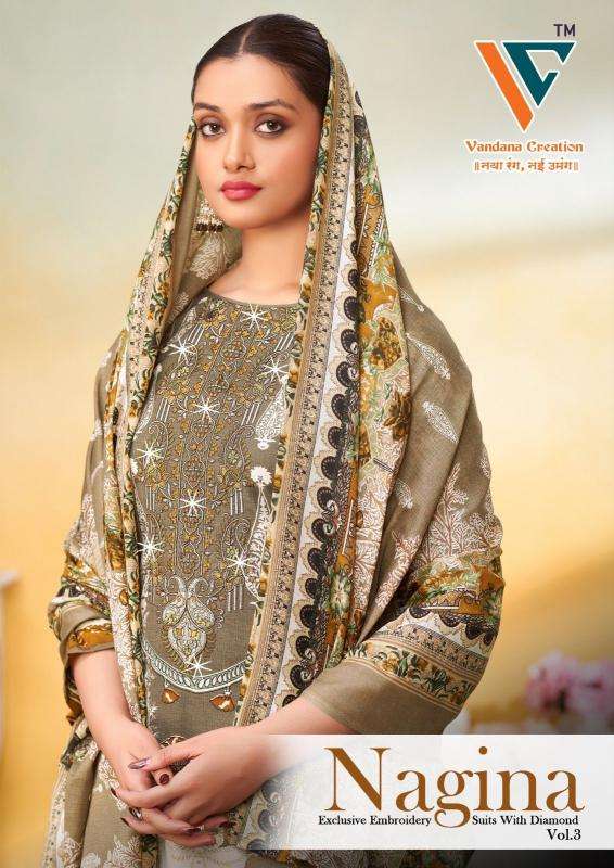 Vandana creation nagina vol 3 series 3001-3008 cotton wholesale suit