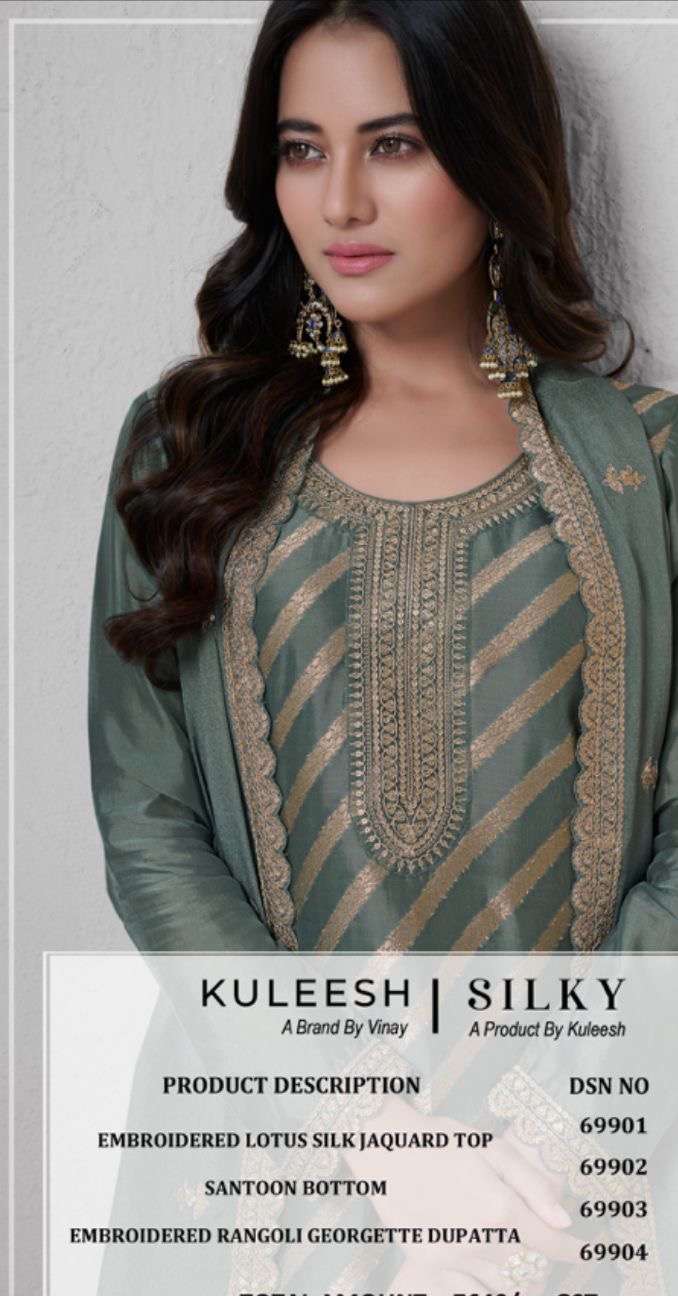 Vinskily embroidered lotus silk wholesale suit