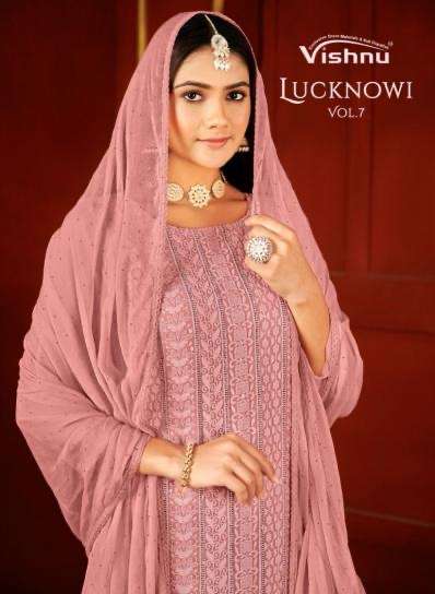 Vishnu lucknowi vol 7 series 20001-20008 georgette wholesale suit