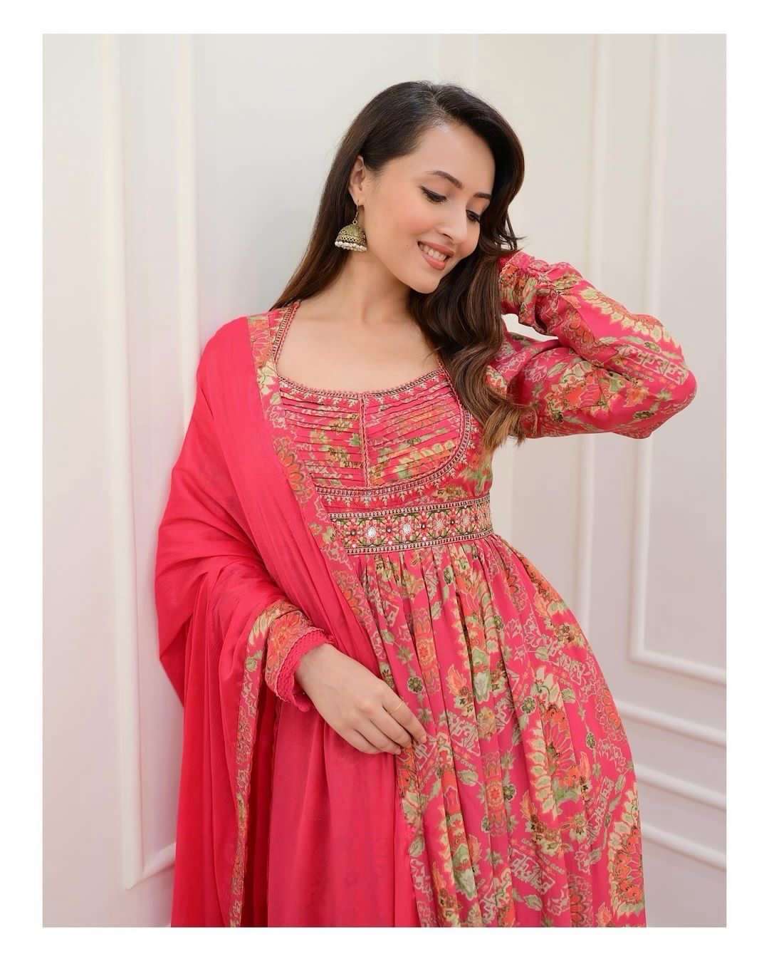 X-lady anarkali with mirror georgette anarkali wholesale suit