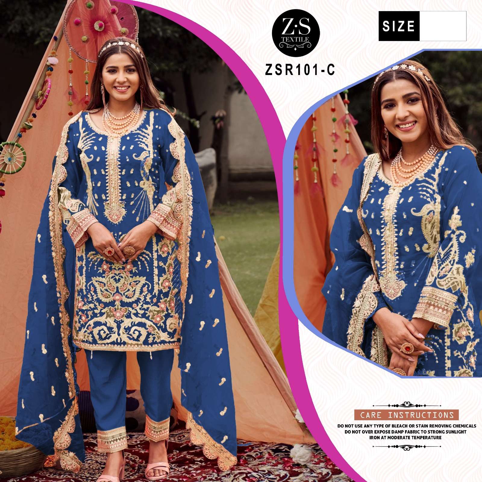 ZS TEXTILE ZSR 101 ORGANZA wholesale suit 