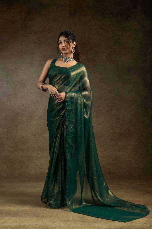 105a-105d satin chiffon gold wedding special ready to wear sarees