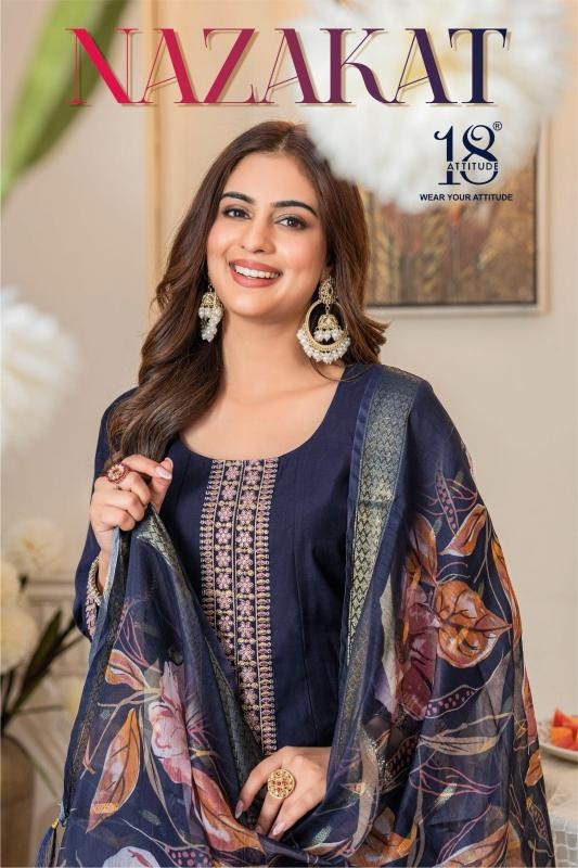 18 attitude nazakat series 101-104 muslin wholesale suit 