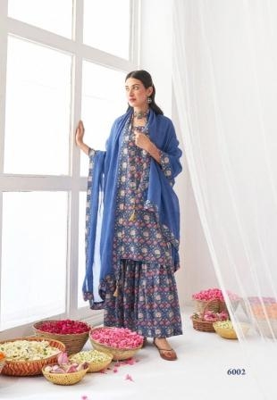 a6 readymade traditional muslin digital floral print unique plazzo suit