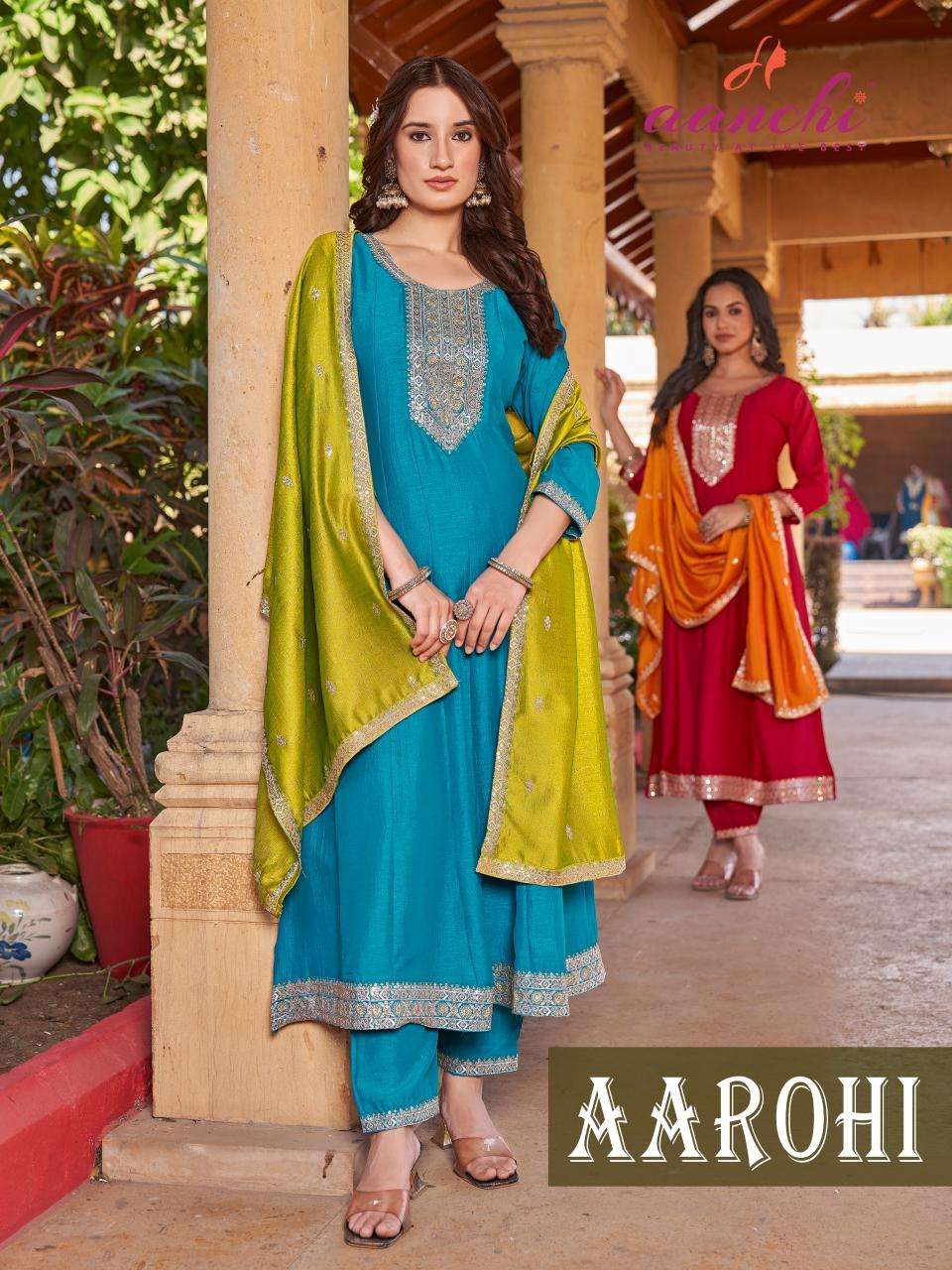 Aanchi aaorhi vichitra silk wholesale readymade suit