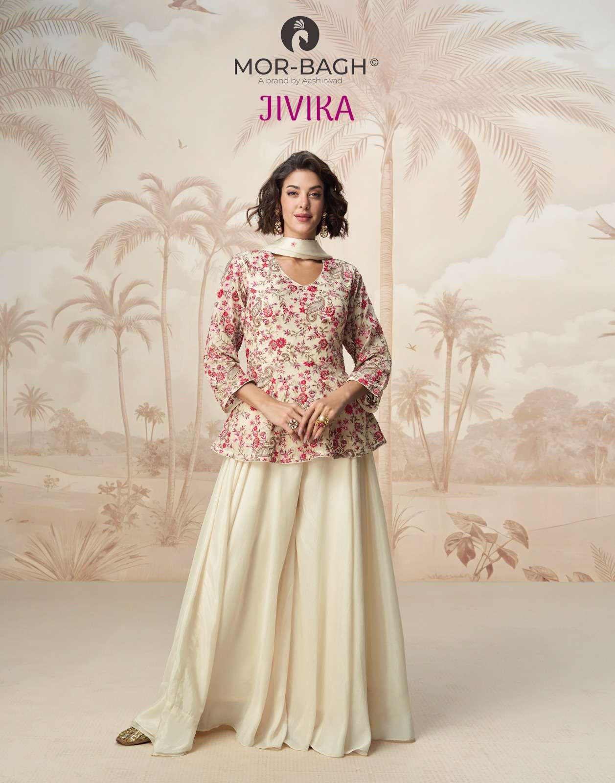 AASHIRWAD jivika series 10246-10247 PREMIUM CHINNON SILK wholesale suit 