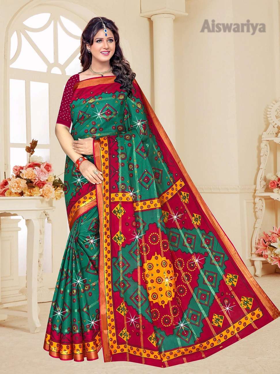 Aiswariya Pure Cotton Printed wholesale saree