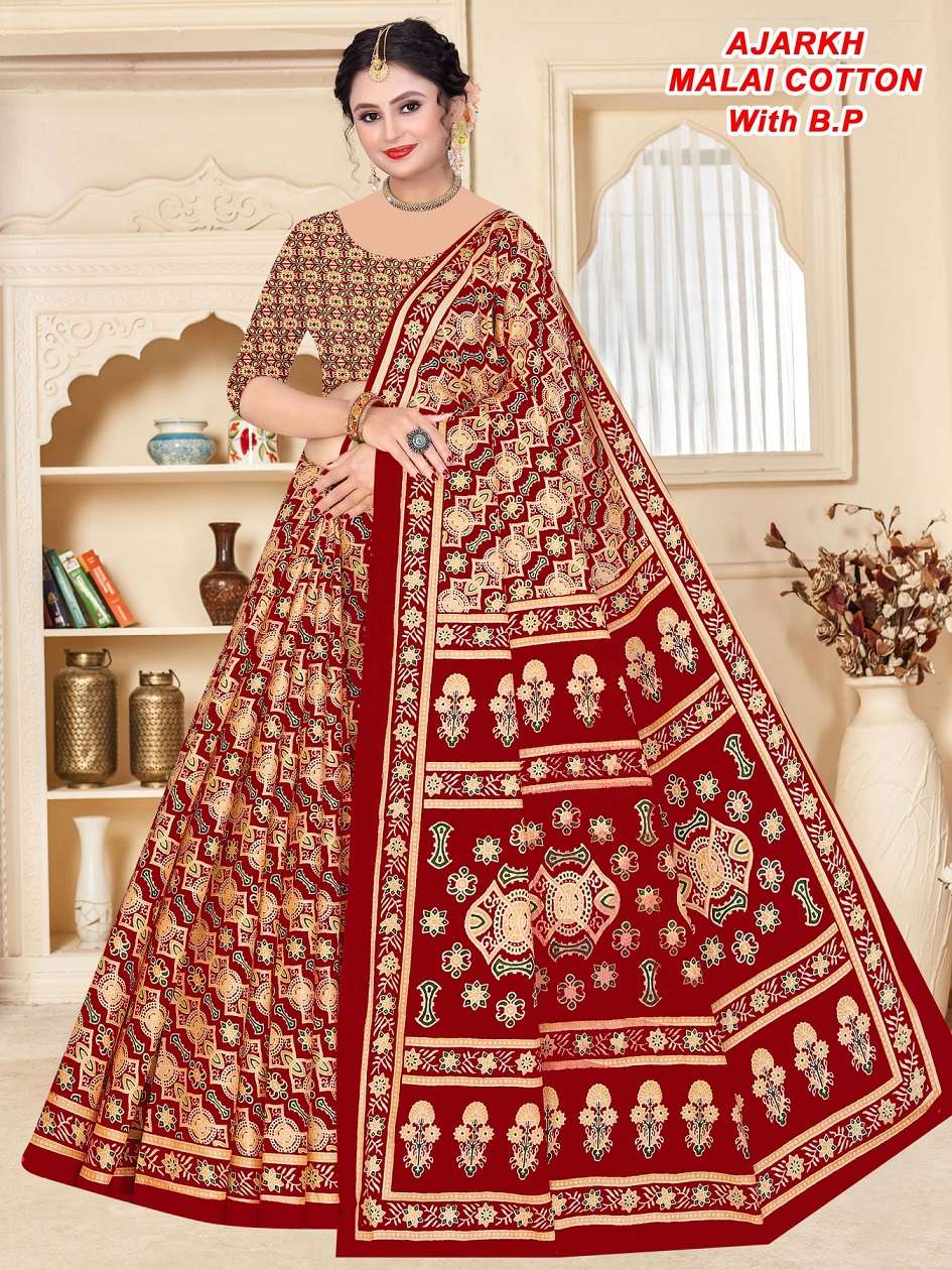 Ajrakh Cotton printed wholesale Saree