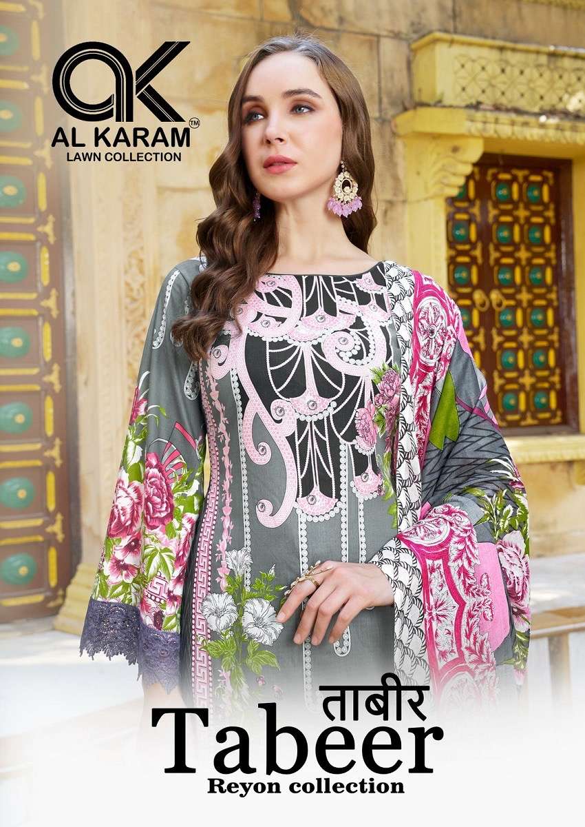 Alkaram tabeer vol-1 series 1001-1006 viscose rayon wholesale suit