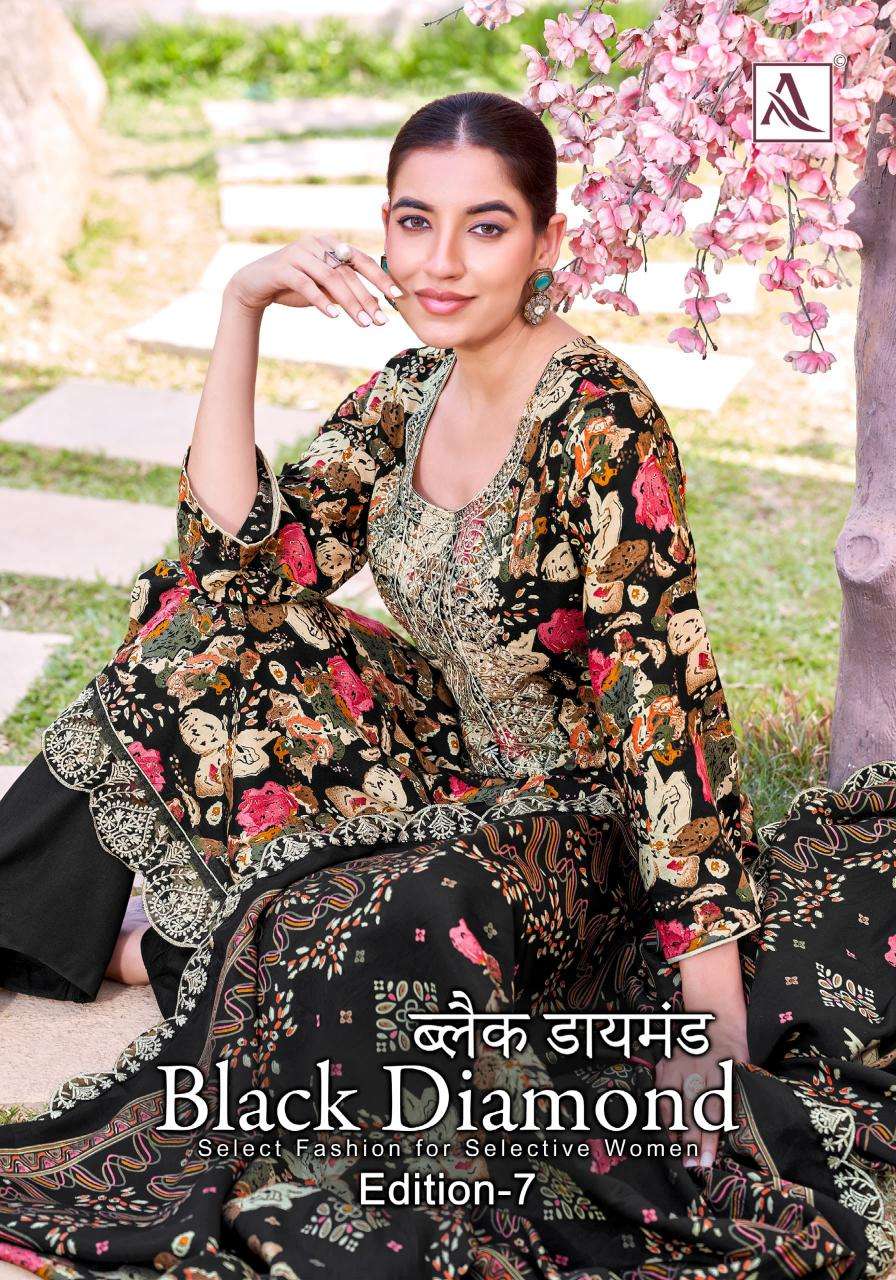 alok black diamond vol 7 series 194678001-194678006 rayon wholesale suit 