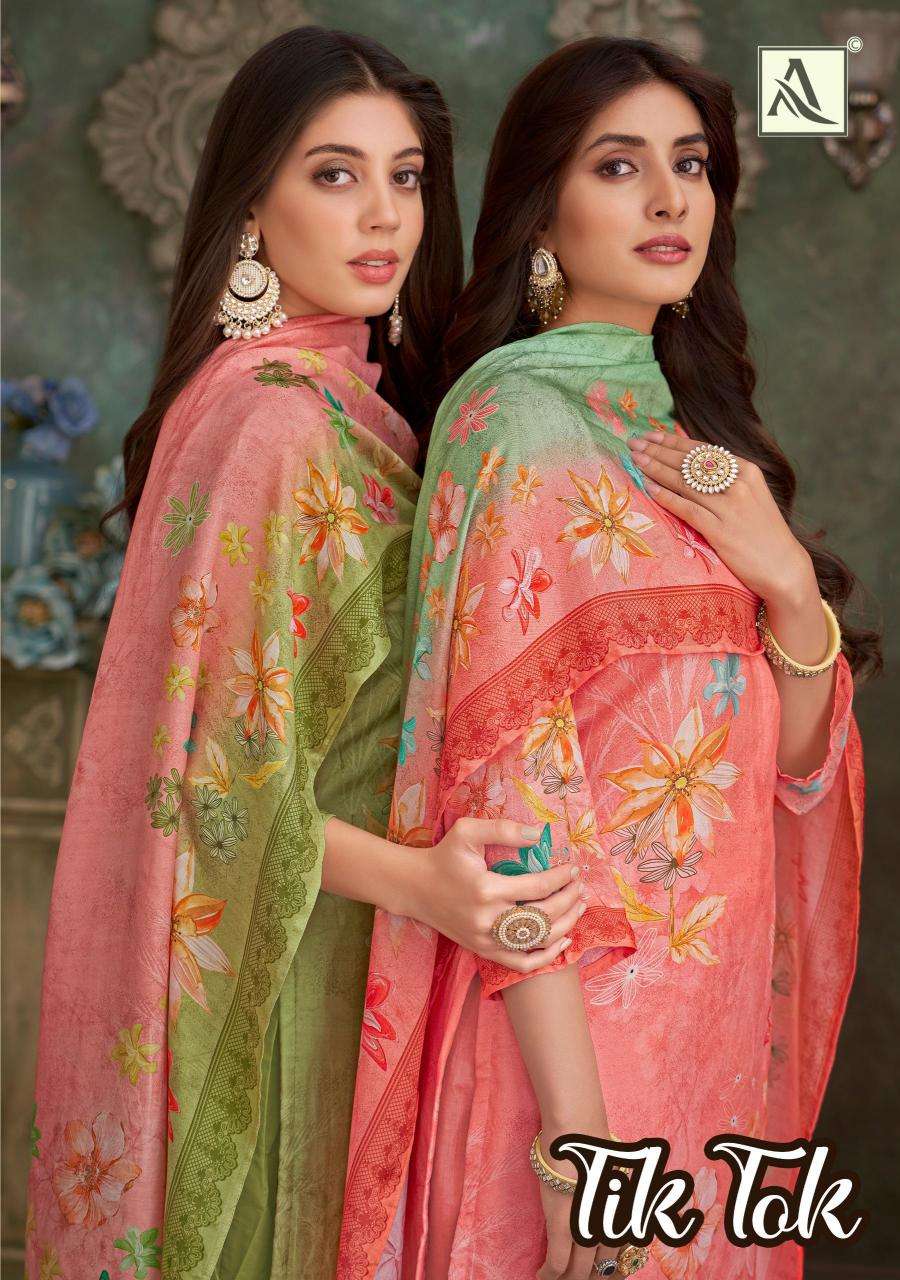 alok tik tok series 1902001-1902004 viscose muslin wholesale suit 