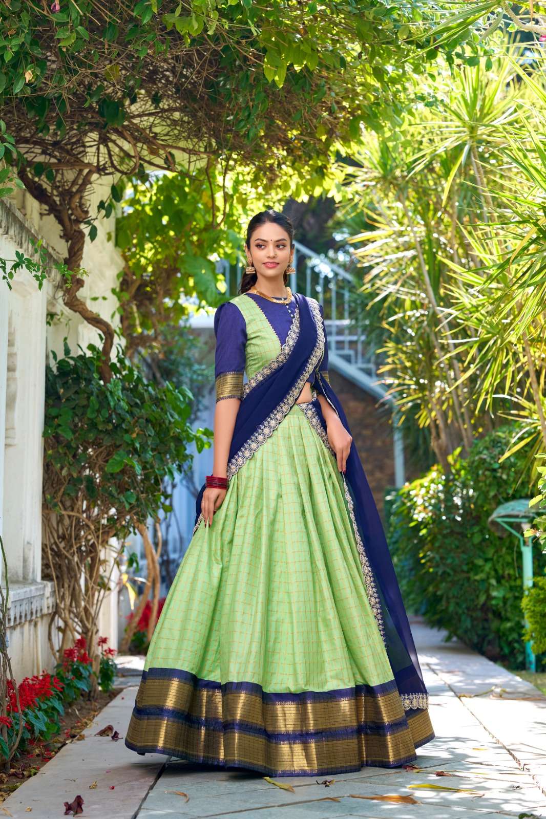 ANVESHA LNB2010PST Zari  Chex With Zari Weaving Work wholesale lehenga