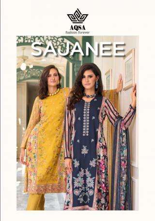 aqsa fashion sajanee series 1001 to 1006 viscose rayon unstitch pakistani salwar kameez in wholesale
