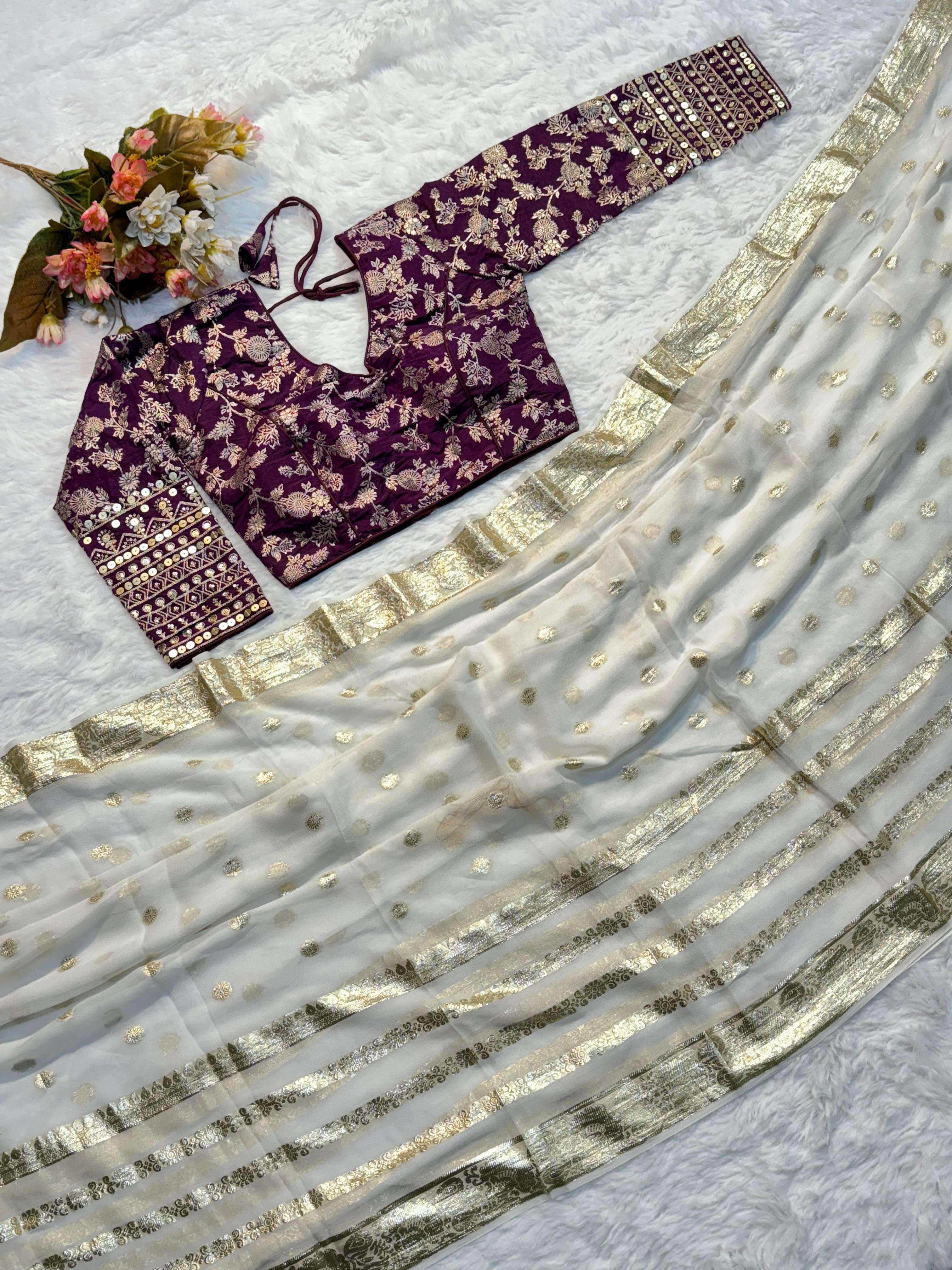 Arpita Viscose Georgette Saree With Banarasi