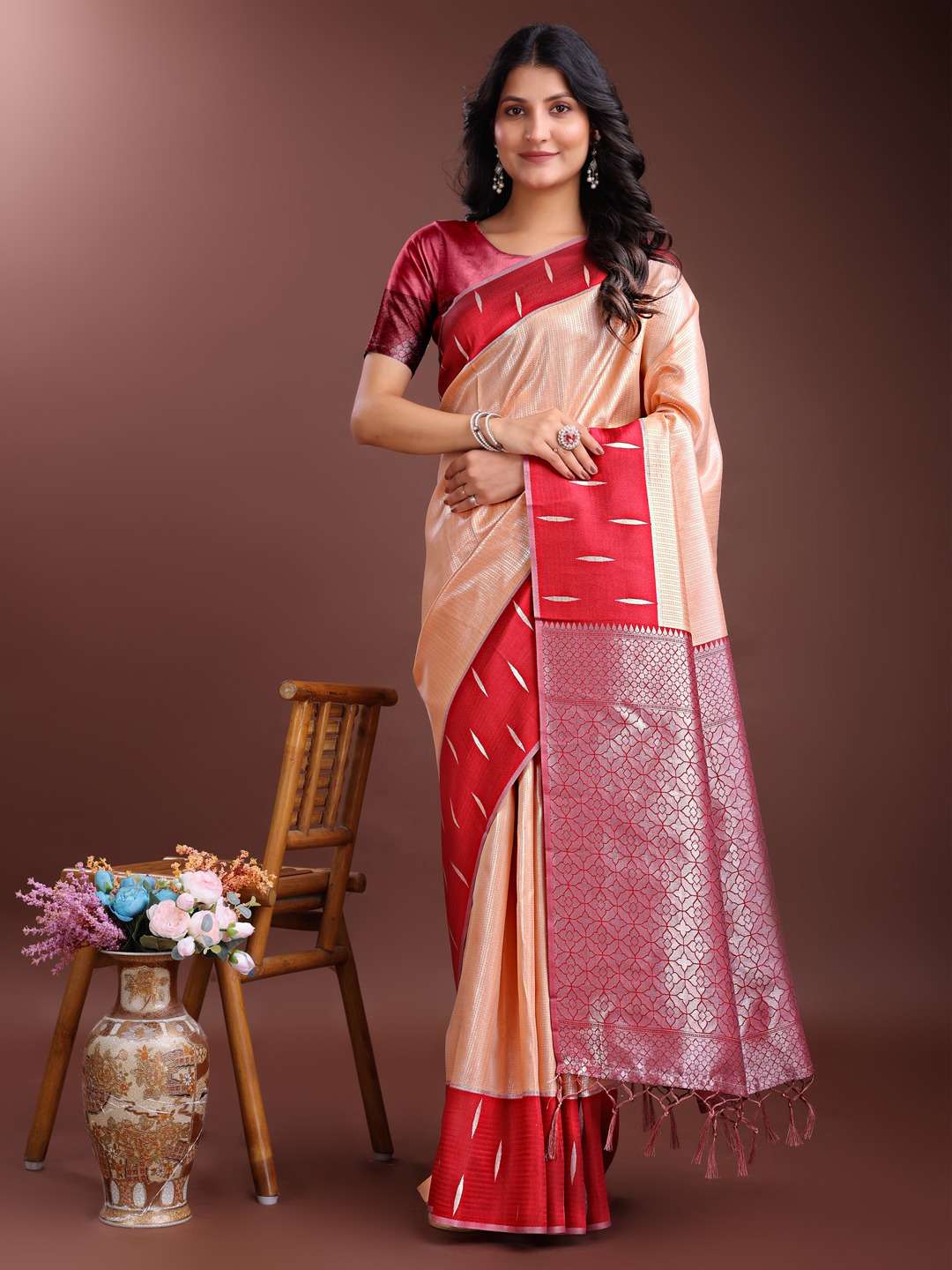 ASTITA DAIRY MILK LICHI SILK wholesale saree
