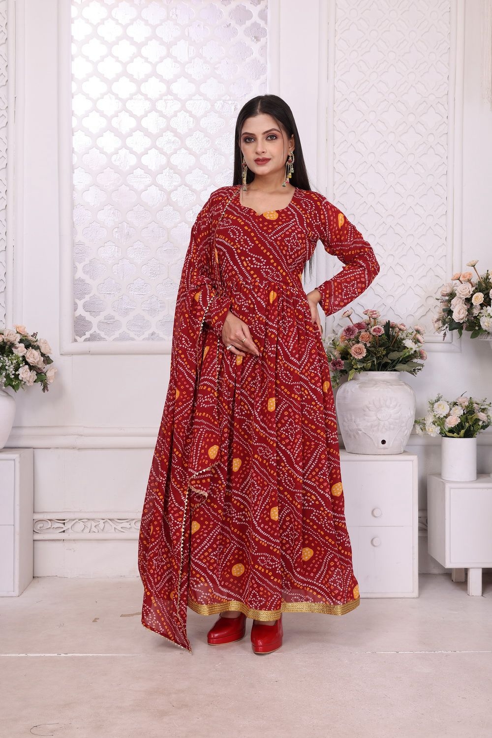 Banno Swag Pure georgette  Ready to wear Gown with dupatta