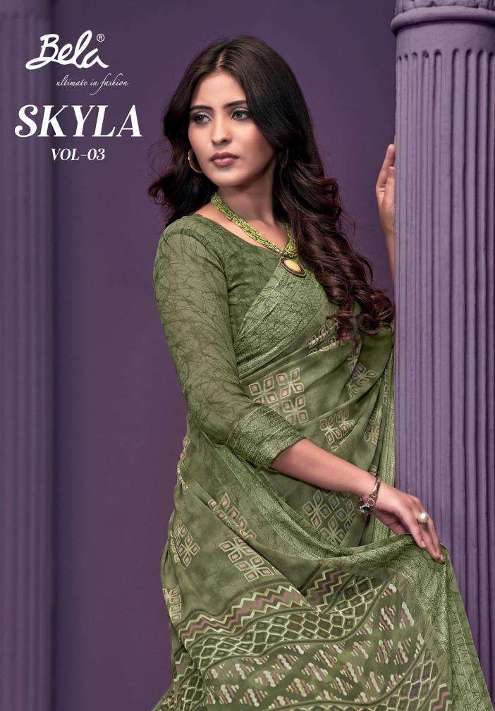 bela fashion skyla vol 3 series 26478-26493 wtless and Georjet wholesale saree