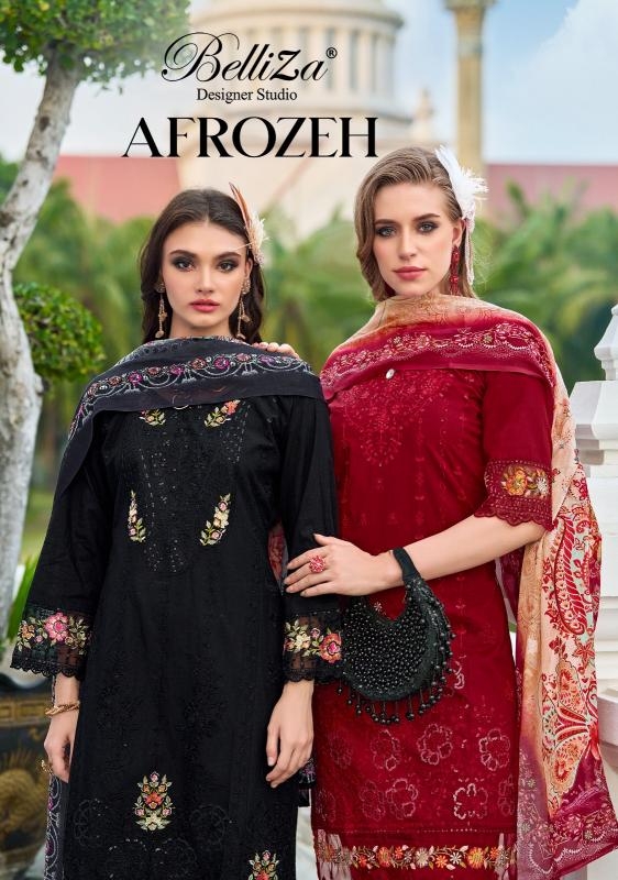 belliza afrozeh series 806001-806006 lawn cotton wholesale suit