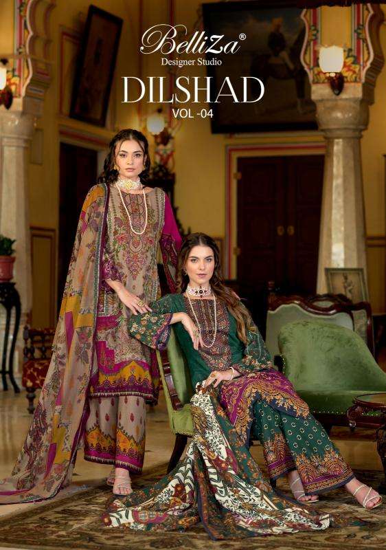 Belliza dilshad vol 4 series 824001-824008 viscose rayon wholesale suit