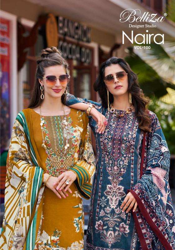 Belliza naira vol 100 series 816001-816008 cotton wholesale suit