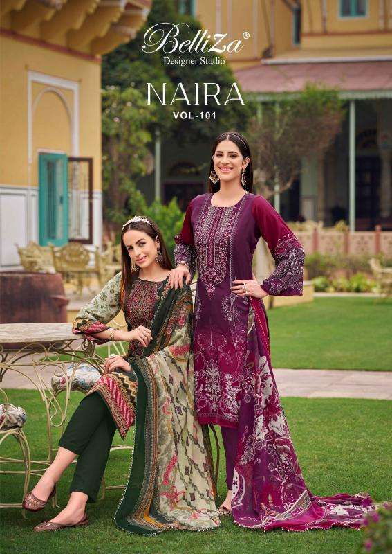 Belliza naira vol 101 series 828001-828008 cotton wholesale suit