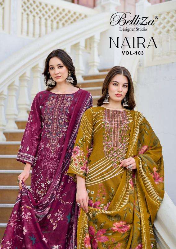 belliza naira vol 103 series 836001-836008 Pure Cotton wholesale suit 