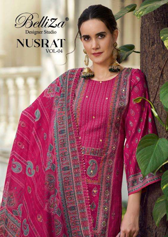belliza nusrat vol 4 series 817001-817006 cotton wholesale suit 