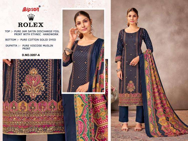 bipson rolex 3207 Pure Jaam Satin Discharge Foil Print wholesale suit 