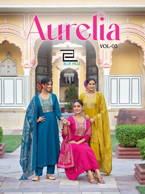 blue hills aurelia vol 3 series 3001-3006 rayon wholesale suit 